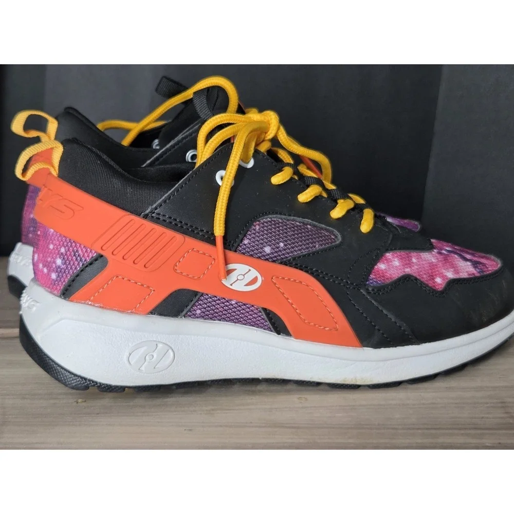 HEELYS Force Galaxy Roller Shoes Sneakers Orange Black Youth Sz 6